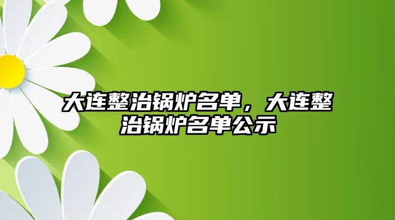 大連整治鍋爐名單，大連整治鍋爐名單公示