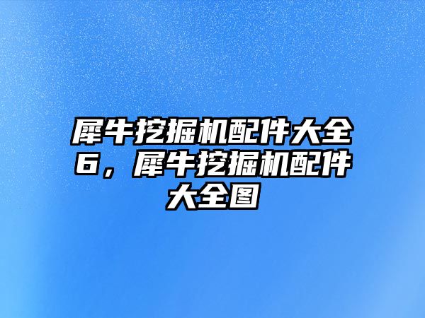 犀牛挖掘機(jī)配件大全6，犀牛挖掘機(jī)配件大全圖