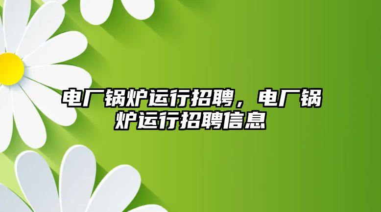 電廠鍋爐運(yùn)行招聘，電廠鍋爐運(yùn)行招聘信息