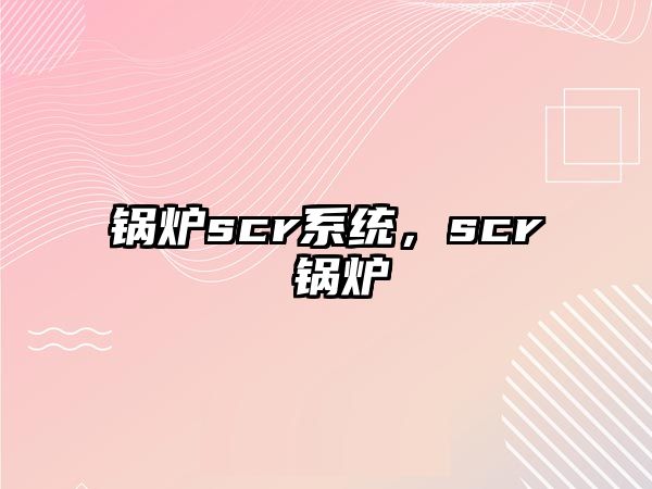 鍋爐scr系統(tǒng)，scr 鍋爐