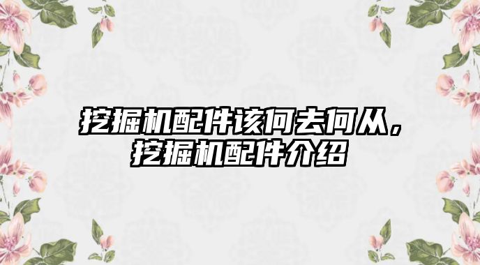 挖掘機配件該何去何從，挖掘機配件介紹