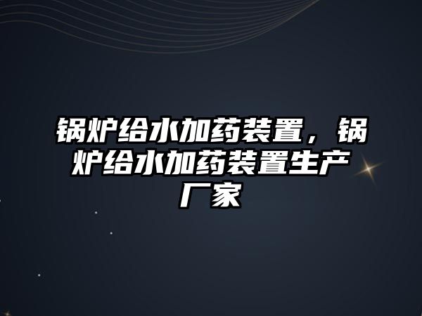 鍋爐給水加藥裝置，鍋爐給水加藥裝置生產(chǎn)廠家