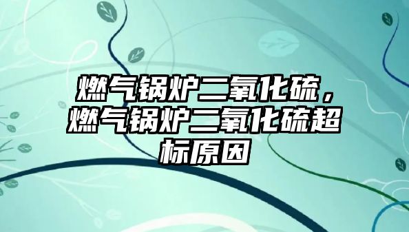 燃氣鍋爐二氧化硫，燃氣鍋爐二氧化硫超標原因