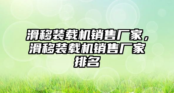 滑移裝載機銷售廠家，滑移裝載機銷售廠家排名