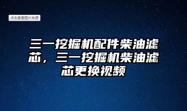 三一挖掘機配件柴油濾芯，三一挖掘機柴油濾芯更換視頻