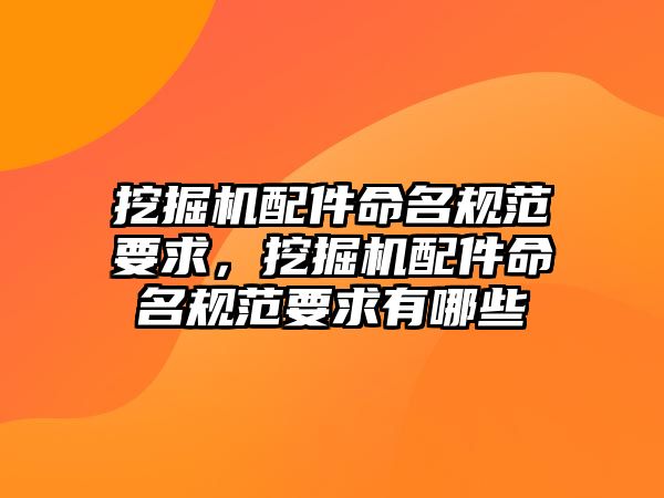 挖掘機配件命名規(guī)范要求，挖掘機配件命名規(guī)范要求有哪些