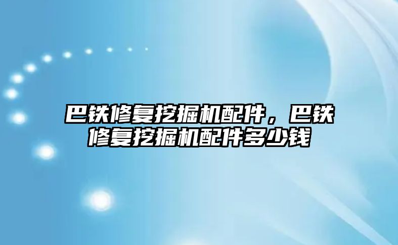 巴鐵修復挖掘機配件，巴鐵修復挖掘機配件多少錢