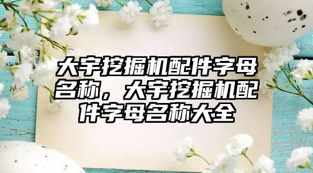 大宇挖掘機配件字母名稱，大宇挖掘機配件字母名稱大全