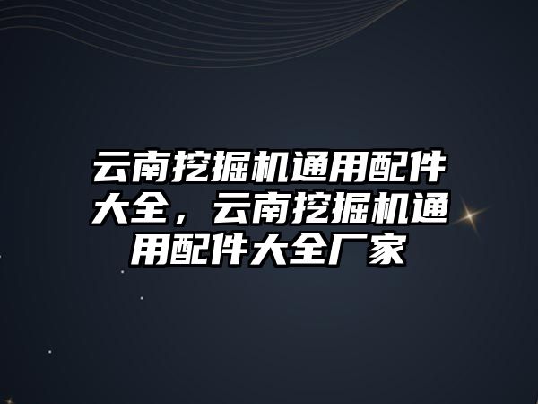 云南挖掘機通用配件大全，云南挖掘機通用配件大全廠家