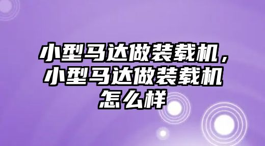 小型馬達(dá)做裝載機(jī)，小型馬達(dá)做裝載機(jī)怎么樣