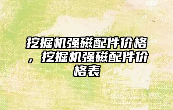 挖掘機強磁配件價格，挖掘機強磁配件價格表