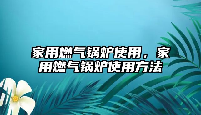 家用燃?xì)忮仩t使用，家用燃?xì)忮仩t使用方法