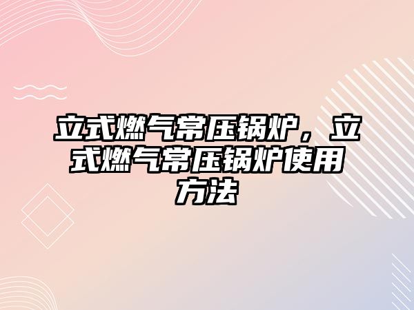 立式燃?xì)獬哄仩t，立式燃?xì)獬哄仩t使用方法