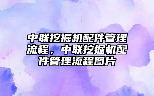 中聯(lián)挖掘機(jī)配件管理流程，中聯(lián)挖掘機(jī)配件管理流程圖片