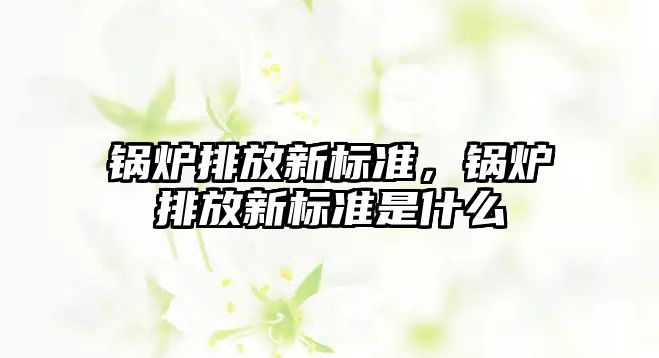 鍋爐排放新標(biāo)準(zhǔn)，鍋爐排放新標(biāo)準(zhǔn)是什么