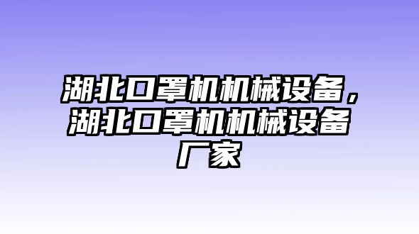 湖北口罩機機械設備，湖北口罩機機械設備廠家