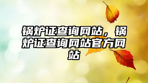 鍋爐證查詢網(wǎng)站，鍋爐證查詢網(wǎng)站官方網(wǎng)站