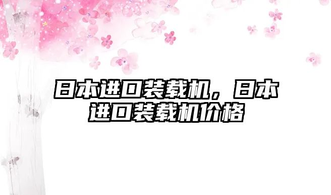 日本進(jìn)口裝載機(jī)，日本進(jìn)口裝載機(jī)價(jià)格