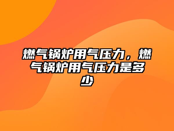 燃?xì)忮仩t用氣壓力，燃?xì)忮仩t用氣壓力是多少