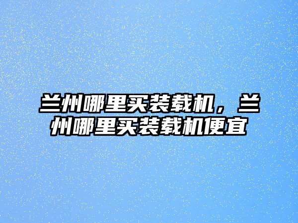 蘭州哪里買裝載機，蘭州哪里買裝載機便宜