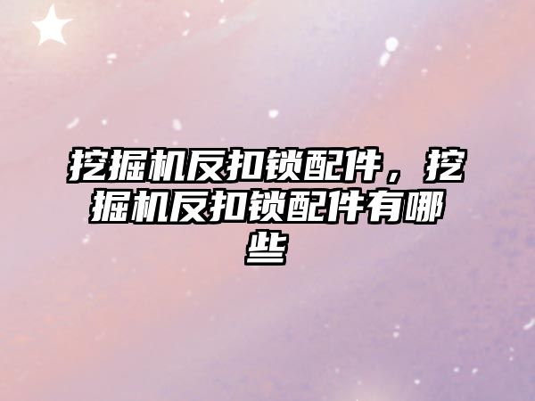 挖掘機反扣鎖配件，挖掘機反扣鎖配件有哪些