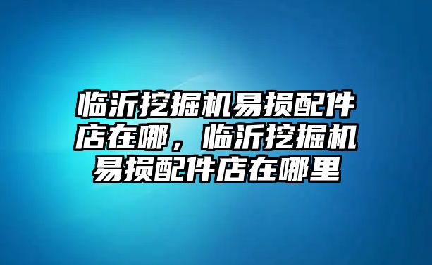 臨沂挖掘機易損配件店在哪，臨沂挖掘機易損配件店在哪里