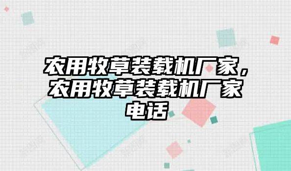 農(nóng)用牧草裝載機廠家，農(nóng)用牧草裝載機廠家電話