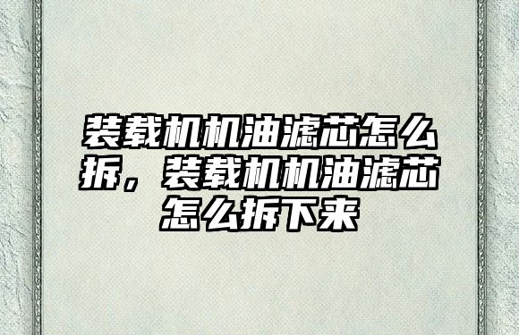 裝載機機油濾芯怎么拆，裝載機機油濾芯怎么拆下來