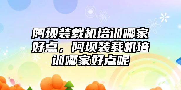 阿壩裝載機培訓哪家好點，阿壩裝載機培訓哪家好點呢