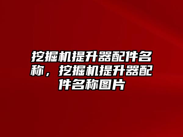 挖掘機提升器配件名稱，挖掘機提升器配件名稱圖片