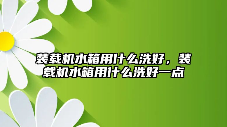 裝載機水箱用什么洗好，裝載機水箱用什么洗好一點