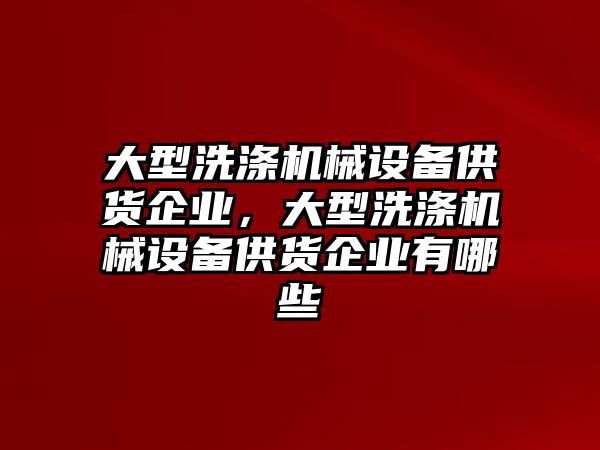 大型洗滌機(jī)械設(shè)備供貨企業(yè)，大型洗滌機(jī)械設(shè)備供貨企業(yè)有哪些