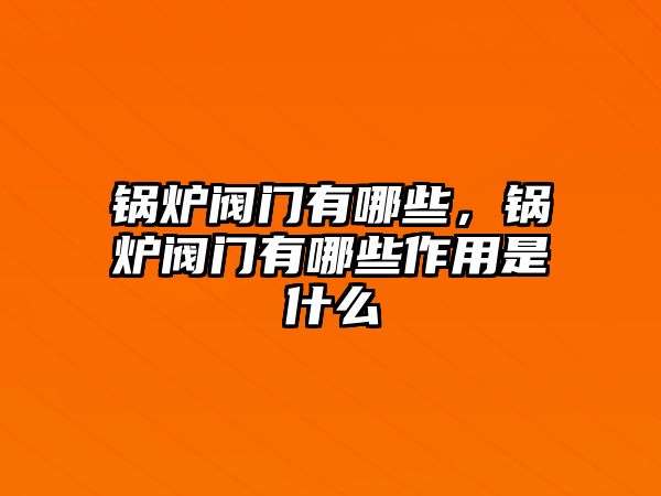 鍋爐閥門有哪些，鍋爐閥門有哪些作用是什么