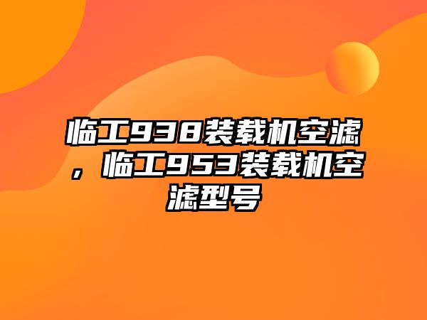 臨工938裝載機空濾，臨工953裝載機空濾型號