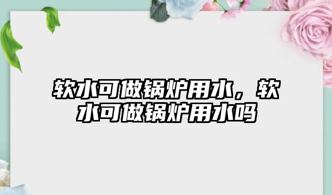 軟水可做鍋爐用水，軟水可做鍋爐用水嗎