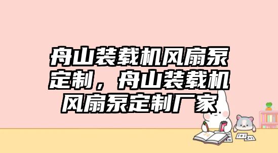 舟山裝載機風扇泵定制，舟山裝載機風扇泵定制廠家