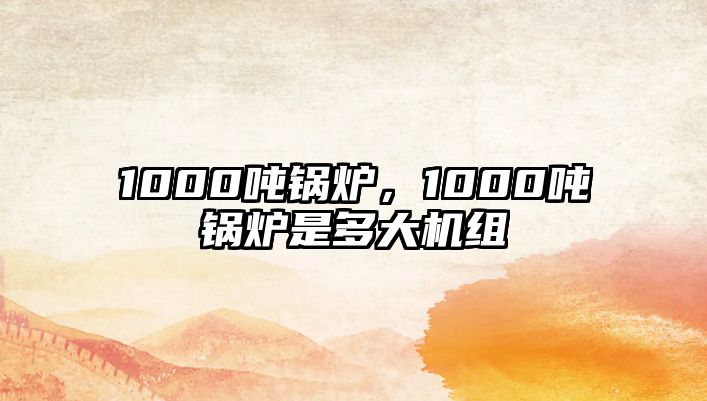 1000噸鍋爐，1000噸鍋爐是多大機組