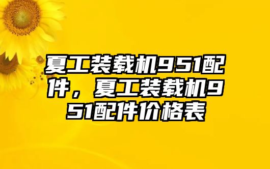 夏工裝載機951配件，夏工裝載機951配件價格表