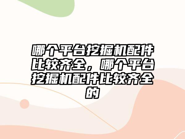 哪個平臺挖掘機配件比較齊全，哪個平臺挖掘機配件比較齊全的