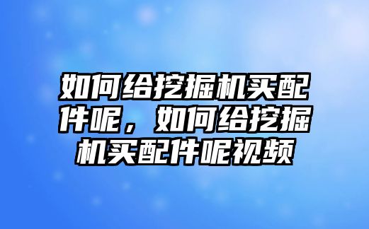 如何給挖掘機(jī)買配件呢，如何給挖掘機(jī)買配件呢視頻