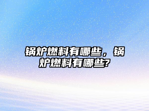 鍋爐燃料有哪些，鍋爐燃料有哪些?