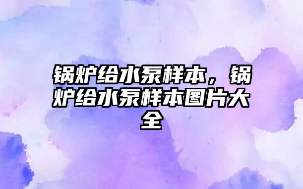 鍋爐給水泵樣本，鍋爐給水泵樣本圖片大全