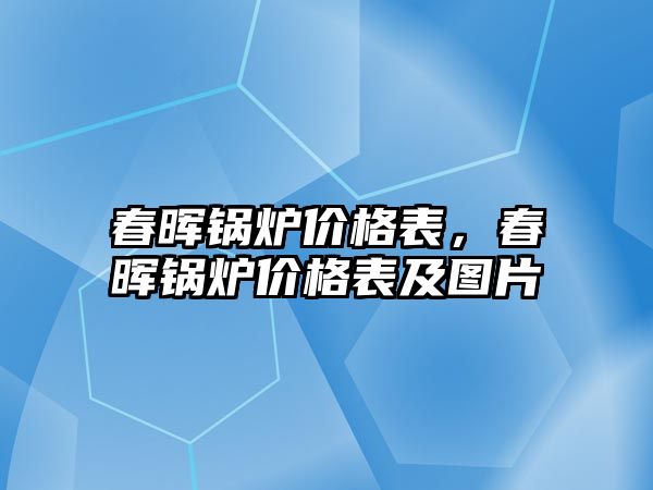 春暉鍋爐價(jià)格表，春暉鍋爐價(jià)格表及圖片