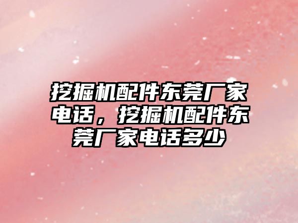 挖掘機配件東莞廠家電話，挖掘機配件東莞廠家電話多少