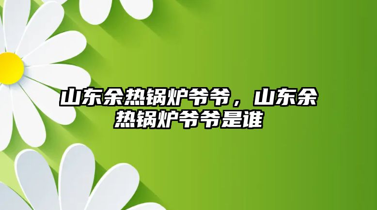 山東余熱鍋爐爺爺，山東余熱鍋爐爺爺是誰