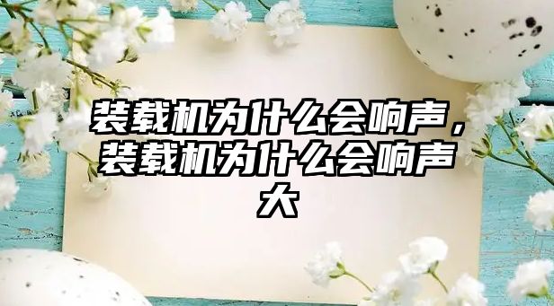 裝載機(jī)為什么會(huì)響聲，裝載機(jī)為什么會(huì)響聲大