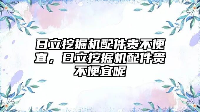 日立挖掘機配件貴不便宜，日立挖掘機配件貴不便宜呢