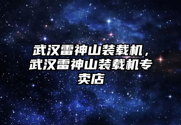 武漢雷神山裝載機，武漢雷神山裝載機專賣店