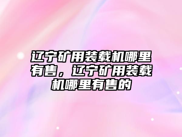 遼寧礦用裝載機(jī)哪里有售，遼寧礦用裝載機(jī)哪里有售的