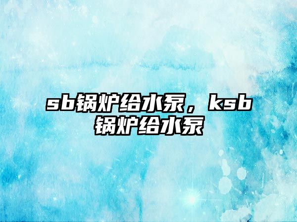 sb鍋爐給水泵，ksb鍋爐給水泵